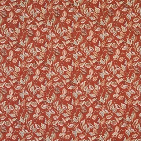 FINE-LINE 54 in. Wide Red- Pink And Green- Floral Leaves Tapestry Upholstery Fabric FI2947438